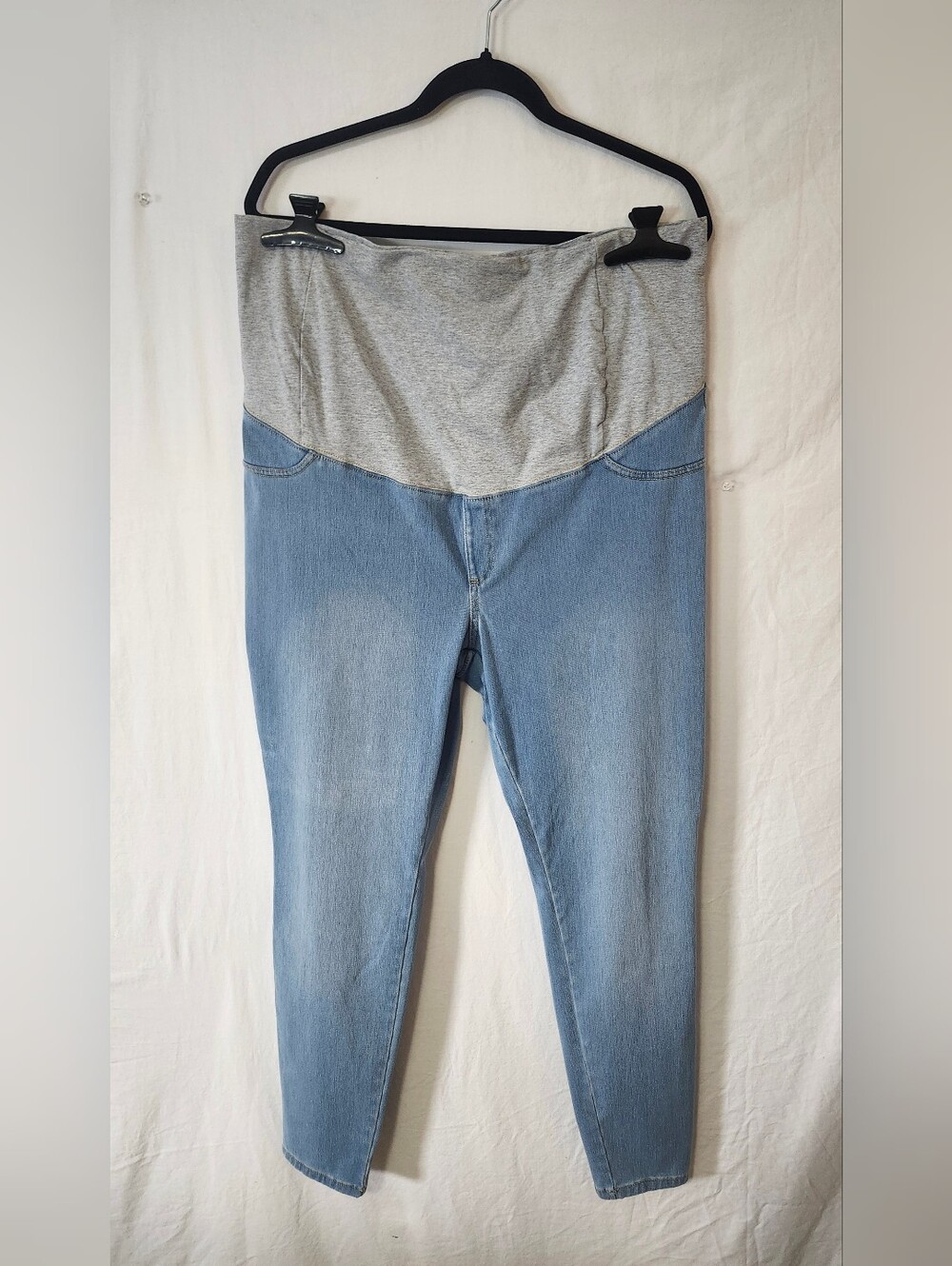 Paisley Sky Grey & Light Blue Maternity Jeggings